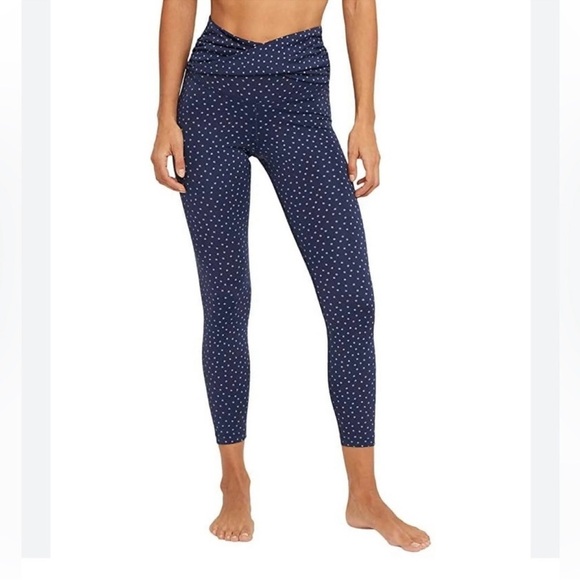 Nike Yoga Blue Dot High Rise Twist Front Leggings XS - Picture 1 of 10